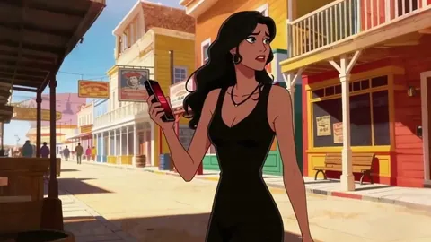 Een vrouw op een zonnige straat kijkt op haar telefoon, waarvan de batterij bijna leeg is, en zoekt een ChargePod-station.